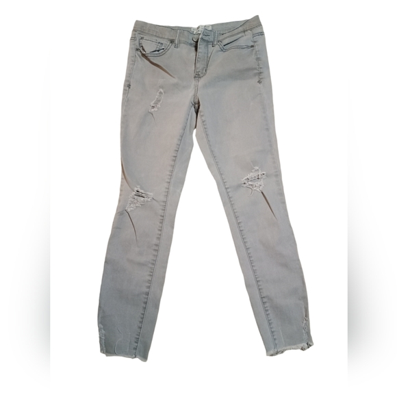 Mudd Denim - Mudd Women's Light Gray Distressed Skinny Jeans Women's Size 5